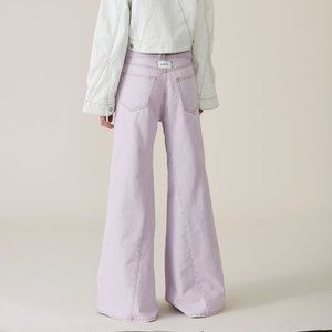 Ganni Lilac Panel Wide Leg Jean